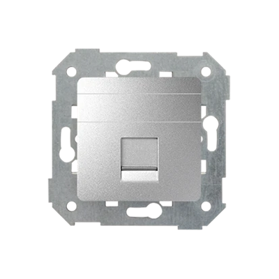 SIMON 82 Couvercle trapézoïdal plat simple en aluminium pour prises informatiques