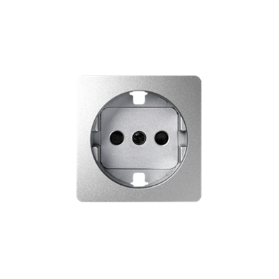 SIMON 82 Cover for a single socket outlet with earthing Schuko aluminum