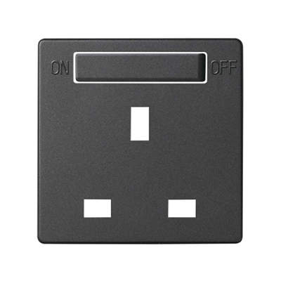 SIMON 82 DETAIL British standard socket cover with switch, graphite