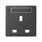 SIMON 82 DETAIL British standard socket cover with switch, graphite