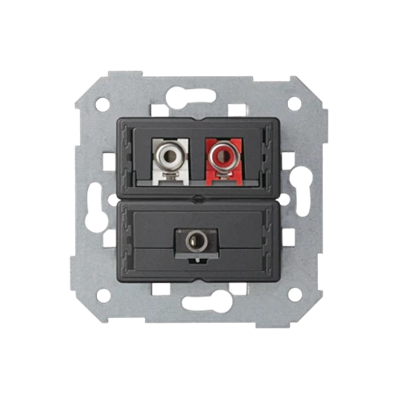 SIMON 82 DETAIL Mini jack socket + 2 RCA