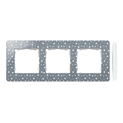 SIMON 82 DETAIL ORIGINAL-imagine 3-fold cold gray frame with stars with a white base