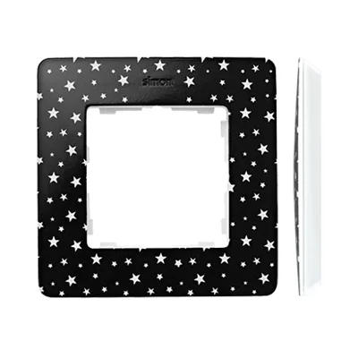 SIMON 82 DETAIL ORIGINAL-imagine Marco 1 pliegue negro con estrellas con base blanca