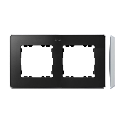 SIMON 82 DETAIL SELECT-metal 2-gang graphite frame with aluminum base