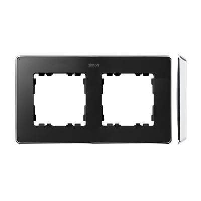 SIMON 82 DETAIL SELECT-metal 2-gang graphite frame with chrome base