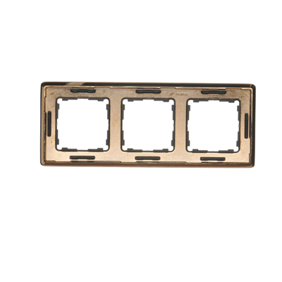 SIMON 82 DETAIL SELECT-metal 3-gang graphite frame with a gold base