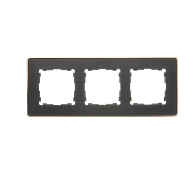 SIMON 82 DETAIL SELECT-metal 3-gang graphite frame with a gold base