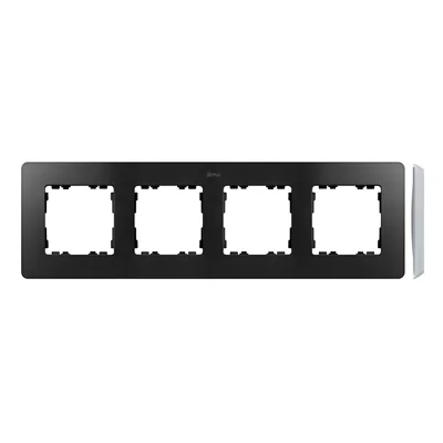 SIMON 82 DETAIL SELECT-metal 4-gang graphite frame with aluminum base