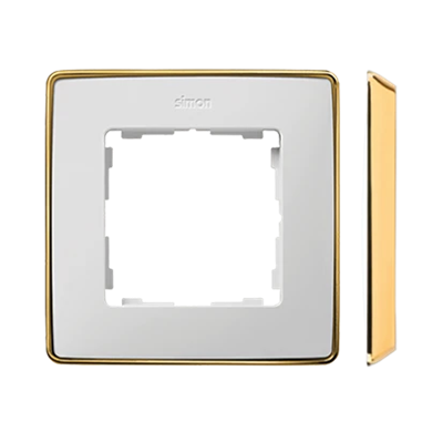 SIMON 82 DETAIL SELECT-metal Single white frame with a gold base