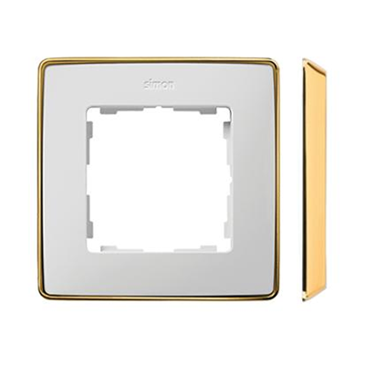 SIMON 82 DETAIL SELECT-metal Single white frame with a gold base