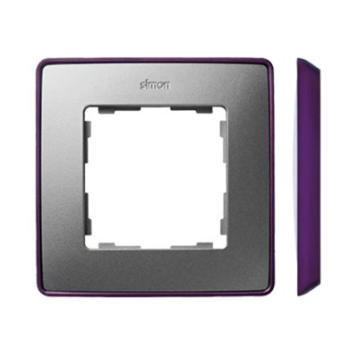 SIMON 82 DETAIL SELECT-metalik kolor Ramka 1-krotna aluminium z podstawą fioletową