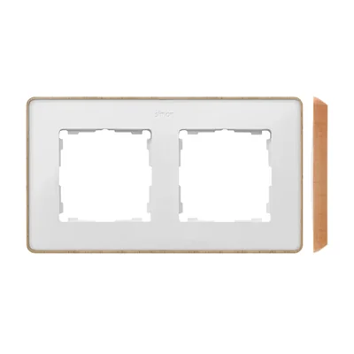 SIMON 82 DETAIL SELECT-wood White Cadre à 2 volets avec une base en bois