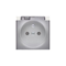 SIMON 82 DETAIL Single socket cover - transparent flap IP44 aluminium