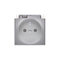 SIMON 82 DETAIL Single socket cover - transparent flap IP44 aluminium