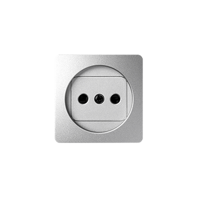 SIMON 82 DETAIL Single socket cover without grounding with shutters 75423-39 aluminum