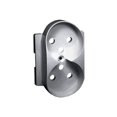SIMON 82 Double socket cover with shutters for current paths for DETAIL aluminum frames