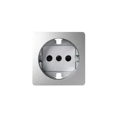 SIMON 82 Tapa para toma de corriente única con toma de tierra Schuko, aluminio