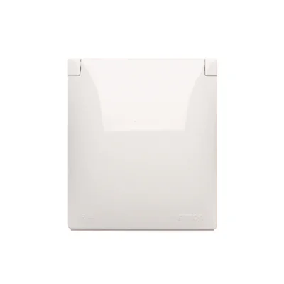 Simon Aquaclick WA-CGSZ1Cx-xx-11xx Surface-mounted socket, Schuko, single, cover color, IP44, 16A, 250V~, quick connectors; white