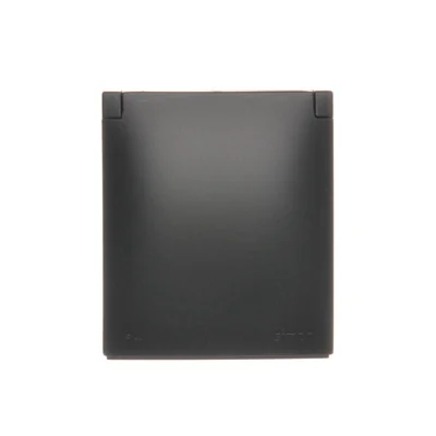 Simon Aquaclick WA-CGSZ1Cx-xx-49xx Surface-mounted socket, Schuko, single, cover color, IP44, 16A, 250V~, quick connectors; black