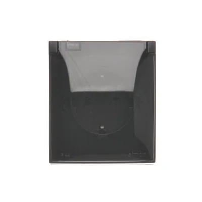 Simon Aquaclick WA-CGSZ1CZ-xx-49Ax Surface-mounted socket, Schuko, single, transparent cover with current path shutters, IP44, Σ16A, 250V~, screw terminals; black