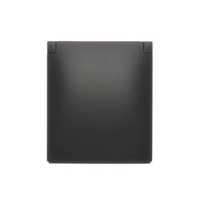Simon Aquaclick WA-CGSZ1CZ-xx-49xx Surface-mounted socket, Schuko, single, cover in the same color as the cover, with current path shutters, IP44, 16A, 250V~, quick connectors; black