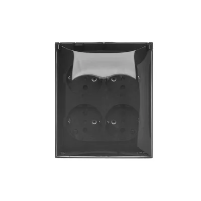 Simon Aquaclick WA-CGSZ4Cx-xx-49Ax Surface-mounted socket, Schuko, 4-gang, transparent cover, IP44, 16A, 250V~, quick connectors; black