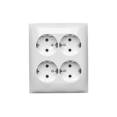 Simon Aquaclick WA-CGSZN4C-xx-11xx Surface-mounted socket, Schuko, 4-way, IP20, 16A, 250V~, quick connectors; white