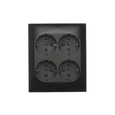 Simon Aquaclick WA-CGSZN4C-xx-49xx Surface-mounted socket, Schuko, 4-way, IP20, 16A, 250V~, quick connectors; black