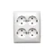 Simon Aquaclick WA-CGSZN4CZ-x-11xx Surface-mounted socket, Schuko, 4-way, with current path shutters, IP20, 16A, 250V~, quick connectors; white