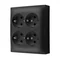Simon Aquaclick WA-CGSzN4x-xx-49xx Surface-mounted socket, Schuko, 4-way, IP20, 16A, 250V~, screw terminals; black