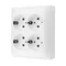 Simon Aquaclick WA-CGSZN4Z-xx-11xx Surface-mounted socket, Schuko, 4-gang, with current path shutters, IP20, 16A, 250V~, screw terminals; white