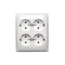 Simon Aquaclick WA-CGSZN4Z-xx-11xx Surface-mounted socket, Schuko, 4-gang, with current path shutters, IP20, 16A, 250V~, screw terminals; white