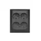 Simon Aquaclick WA-CGSZN4Z-xx-49xx Surface-mounted socket, Schuko, 4-gang, with current path shutters, IP20, 16A, 250V~, screw terminals; black