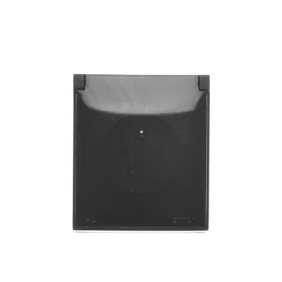 Simon Aquaclick WA-CGZ1Cxx-xx-49Ax Surface-mounted socket, single, with earthing, transparent cover, IP44, 16A, 250V~, quick connectors; black