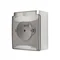 Simon Aquaclick WA-CGZ1CZx-xx-11Ax Surface-mounted socket, single, with grounding, transparent cover with current path shutters, IP44, 16A, 250V~, quick connectors; white