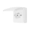 Simon Aquaclick WA-CGZ1CZx-xx-11xx Surface-mounted socket, single, with earthing, cover color, with current path, IP44, 16A, 250V~, quick connectors; white