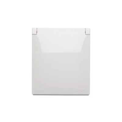 Simon Aquaclick WA-CGZ1CZx-xx-11xx Surface-mounted socket, single, with earthing, cover color, with current path, IP44, 16A, 250V~, quick connectors; white