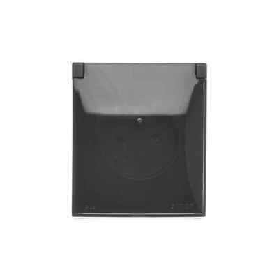 Simon Aquaclick WA-CGZ1CZx-xx-49Ax Surface-mounted socket, single, with grounding, transparent cover with current path shutters, IP44, 16A, 250V~, quick connectors; black