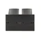 Simon Aquaclick WA-CGZ21CZS-XX-49X Surface-mounted socket, 2x single-pole with earthing, cover in the same color as the cover, with current path shutter, IP44, Σ16A, 250V~, quick connectors; black