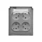Simon Aquaclick WA-CGZ4Cxx-xx-11Ax Surface-mounted socket, 4-way with earthing, transparent cover, IP44, Σ16A, 250V~, quick connectors; white