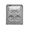 Simon Aquaclick WA-CGZ4CZx-xx-11Ax Surface-mounted socket, 4-way with grounding, transparent cover with current path shutters, IP44, Σ16A, 250V~, quick connectors; white