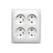 Simon Aquaclick WA-CGZN4Cx-xx-11xx Surface-mounted socket, 4-way with earthing, IP20, 16A, 250V~, quick connectors; white