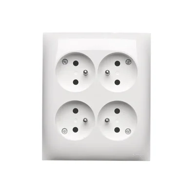 Simon Aquaclick WA-CGZN4xx-xx-11xx Surface-mounted socket, 4-way with earthing, IP20, 16A, 250V~, screw terminals; white