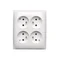 Simon Aquaclick WA-CGZN4xx-xx-11xx Surface-mounted socket, 4-way with earthing, IP20, 16A, 250V~, screw terminals; white