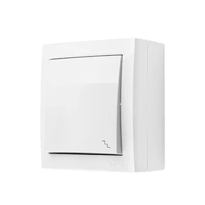 Simon Aquaclick WA-CW6xxxx-xx-11xx Surface-mounted stair switch, IP44, 10AX, 250V~, screw terminals; white