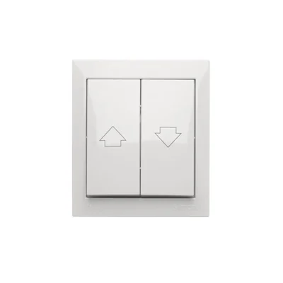 Simon Aquaclick WA-CZ1xxxx-xx-11xx Surface-mounted roller shutter button, IP44, 10AX, 250V~, screw terminals; white