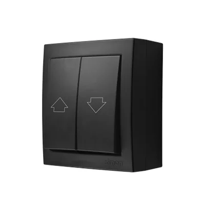Simon Aquaclick WA-CZ1xxxx-xx-49xx Surface-mounted roller shutter button, IP44, 10AX, 250V~, screw terminals; black
