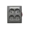 Simon Aquaclick WA-GSZN4W1-xx-16xx Surface-mounted socket, Schuko, 4-way, with built-in switch, IP20, 16A, 250V~, screw terminals; gray
