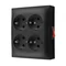 Simon Aquaclick WA-GSZN4W1-xx-49xx Surface-mounted socket, Schuko, 4-way, with built-in switch, IP20, 16A, 250V~, screw terminals; black