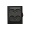 Simon Aquaclick WA-GSZN4W1-xx-49xx Surface-mounted socket, Schuko, 4-way, with built-in switch, IP20, 16A, 250V~, screw terminals; black